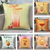 Tequila Sunrise Cocktail Pillow Case Short Plush Pillow Covers Sofa Decorative Gift Home Double-sided Printing Cushion Cover