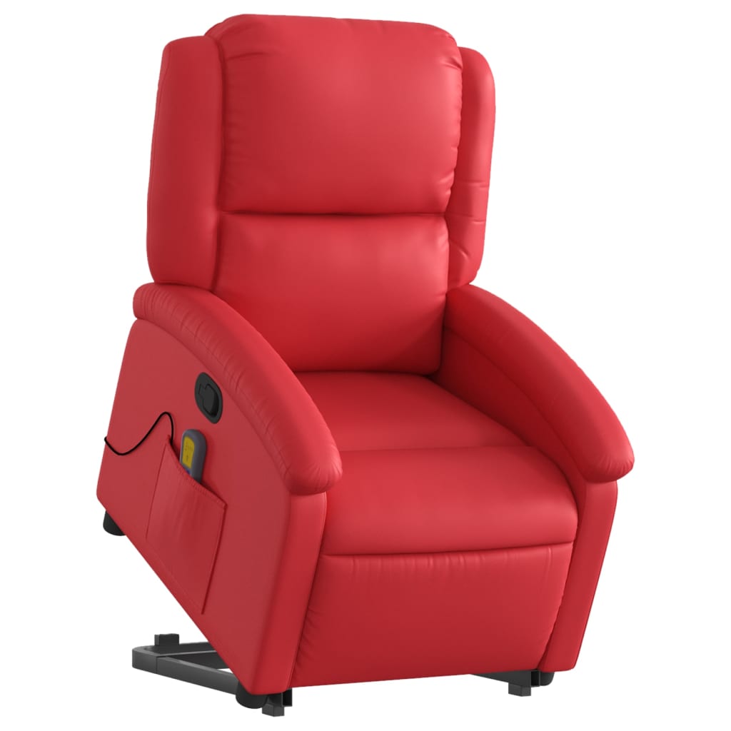 Vidaxl Lift Recliner Massage Chair, Reclining, Red, Eco-leather