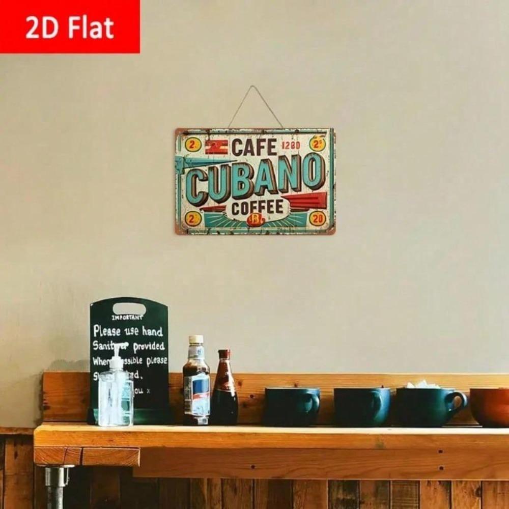 Metal Coffee Wall Sign 2D Kitchen Bar Decor