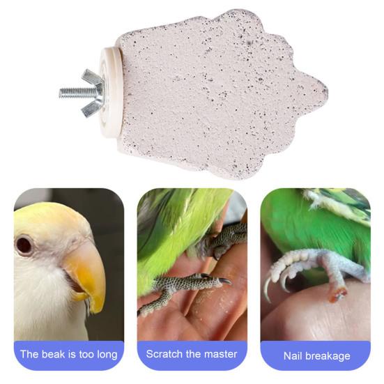 4 Pcs Birds Beak Grinding Stone Parrot Calcium Perch Chewing Toy Birds Foot Claws Trimmer Platform for Small Medium Birds Parakeet Lovebird Cockatiel
