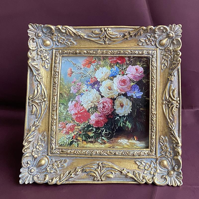 1 Piece Retro Photo Frame European-Style Decoration Wall-Mounted Picture Frame Old Resin Hung On the Wall Living Room Home Decor