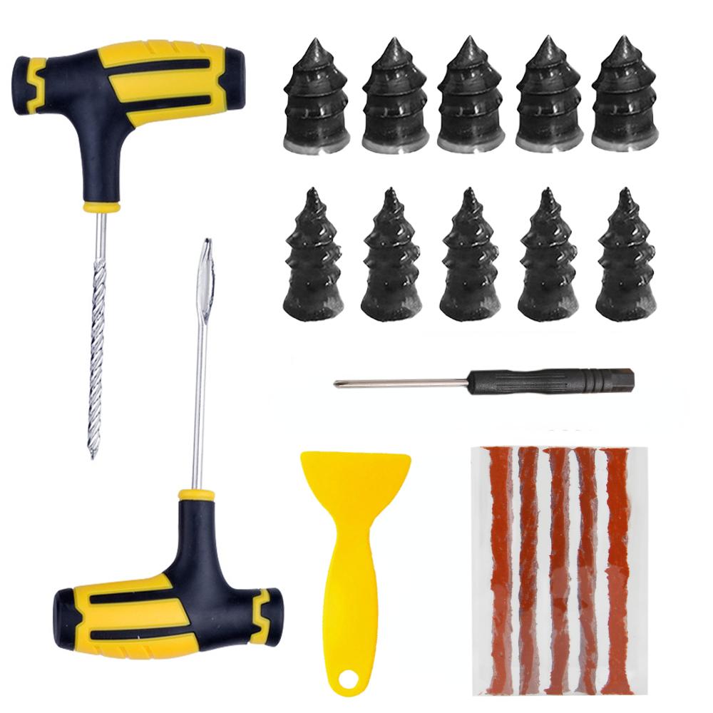PWS Kit Nou de Reparare Anvelope Auto Cauciuc Fără Cameră Kit de Reparare Puncții Anvelope Instrument de Cramponare pentru Anvelope Bicicletă Motocicletă Set de Reparare