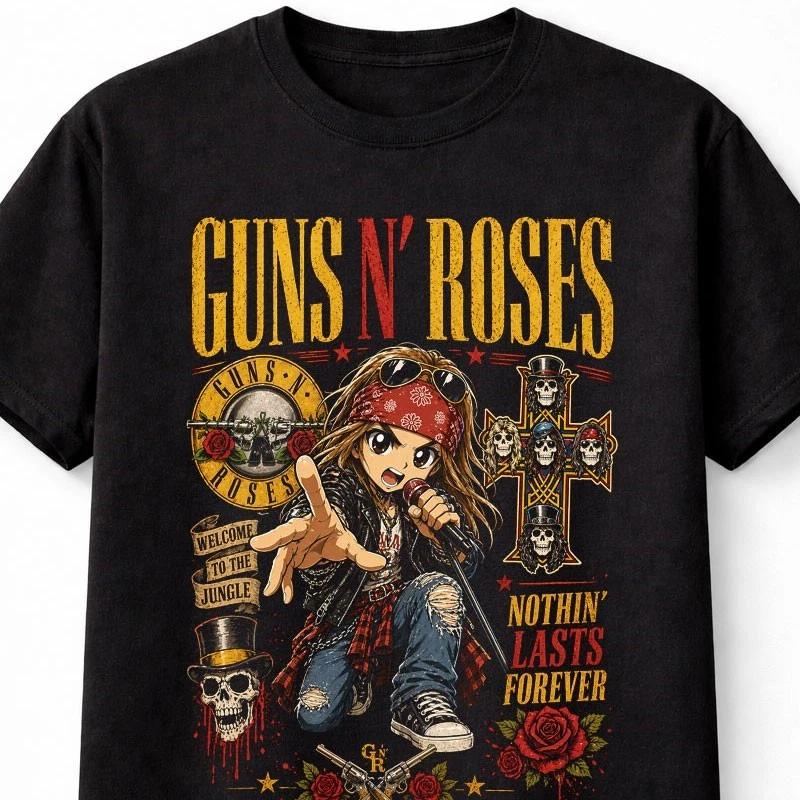 Guns N Roses Welcome To The Jungle Rock Axl Rose Slash Graphic Unisex TShirt S