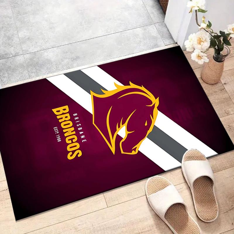 Brisbane Broncos Polyester Carpet, Soft Indoor Mat for Office Chair, Living Room, Computer Desk - Decorative Home Office Rug Design