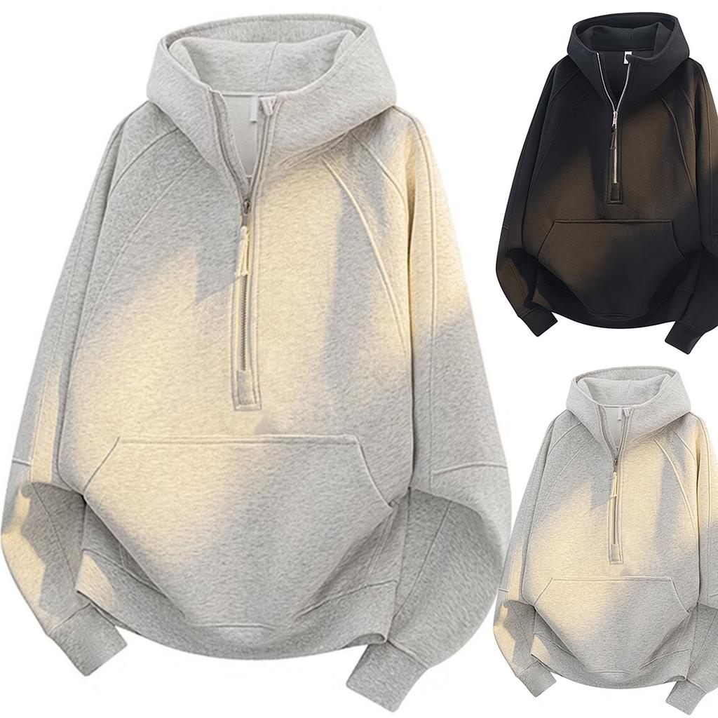 Men's Long Sleeves Leisure Sports Half Zipper Hooded Hood Hoodie