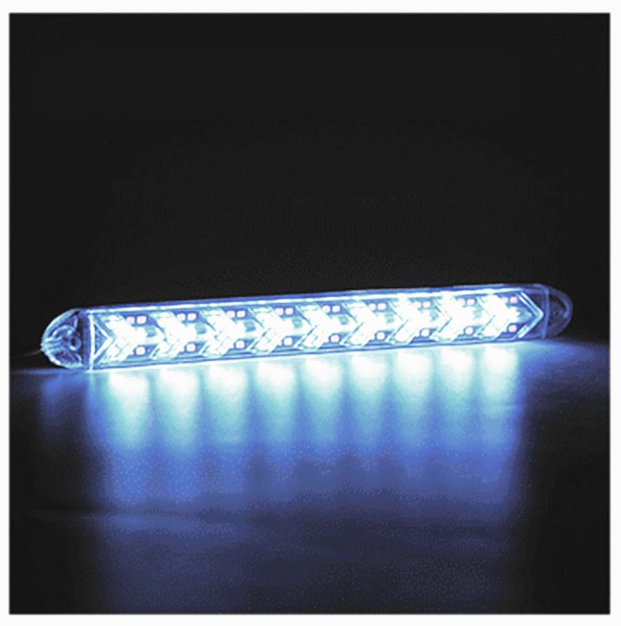 2x Car Flexible White/Amber 240 LED Fishbone Style Switchback Flowing Turn Signal Light DRL Knight Rider Strip Light Headlight Waterproof