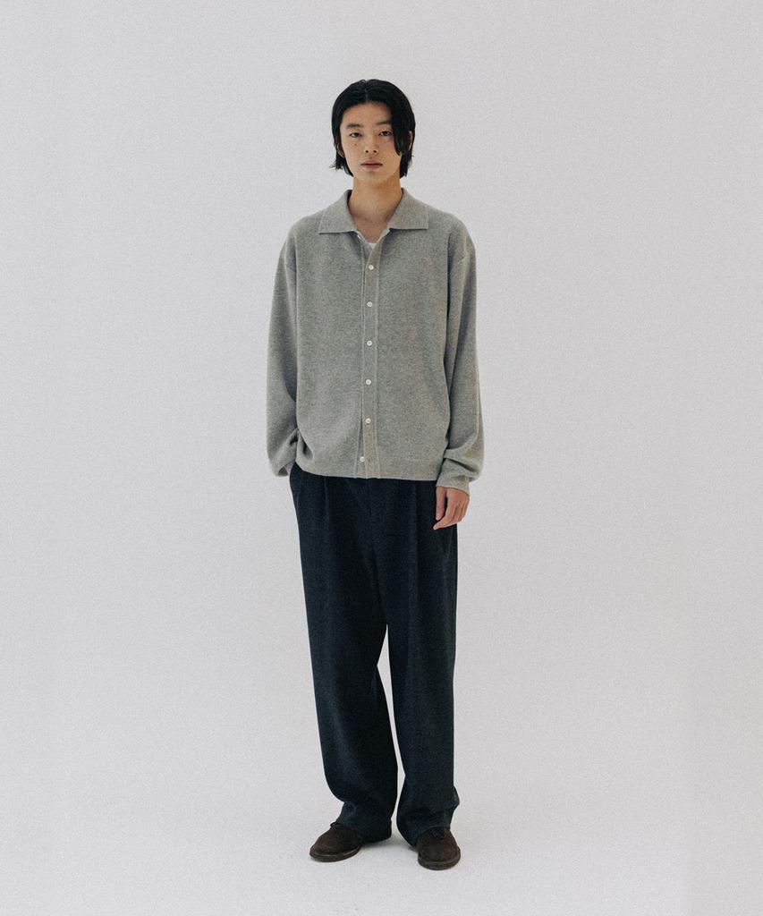 BLANKROOM Collared Cardigan_Melange Gray