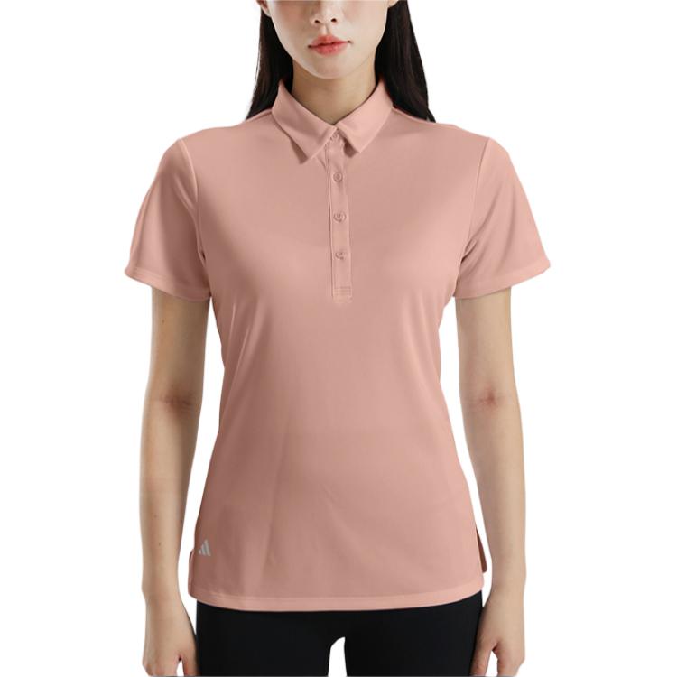 adidas Polo Shirts Women's Pink Polo Collar Moderate JF2011-