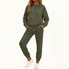 Women's Fashion Casual Solid Color Loose Hooded Sweatshirt Suit