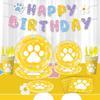 Adorable Dopamine Dog Paw Birthday Party Décor & Tableware Set