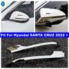 Car Rearview Mirror Streamer Decor Stripes Cover Trim For Hyundai SANTA CRUZ   Stainless Steel Exterior ABS Accessories