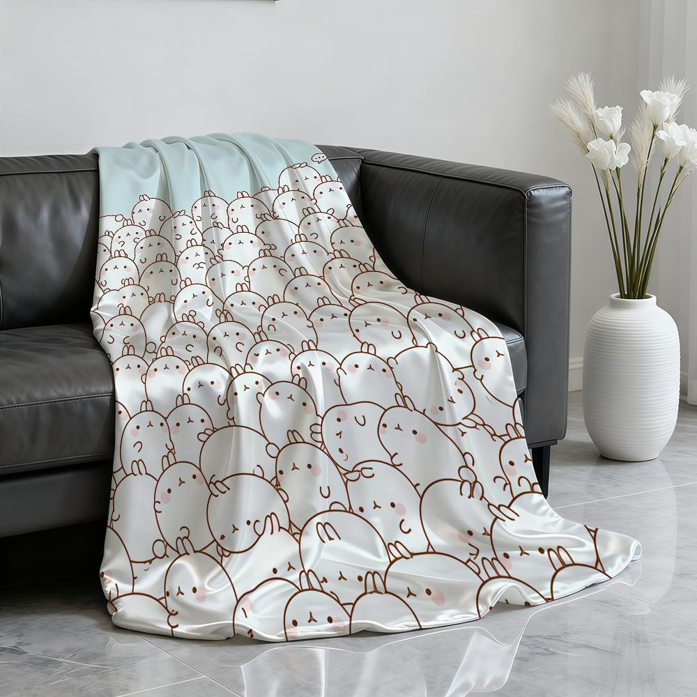 Interessante Cartone Animato M Molang G Coperta Morbida Coperta Plaid per Casa Camera da Letto Letto Divano Picnic Viaggio Ufficio Coperta Copri Riposo Regalo