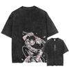 Vintage Washed Anime Print Men’s Harajuku T-Shirt