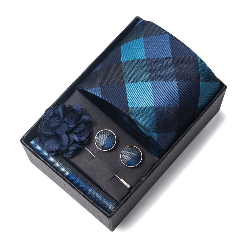 Herren Formale 8cm Krawatte Sechsteiliges Geschenkbox-Set für Bräutigam und Geschäftliche Anlässe
