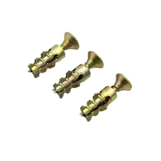 6x14mm Expansion Screws, Flat-Fit Countersunk Head for Cabinet Hinge Repair, Heavy-Duty Steel Wall Wood Expansion Screws, Strong Grip Thread Repair