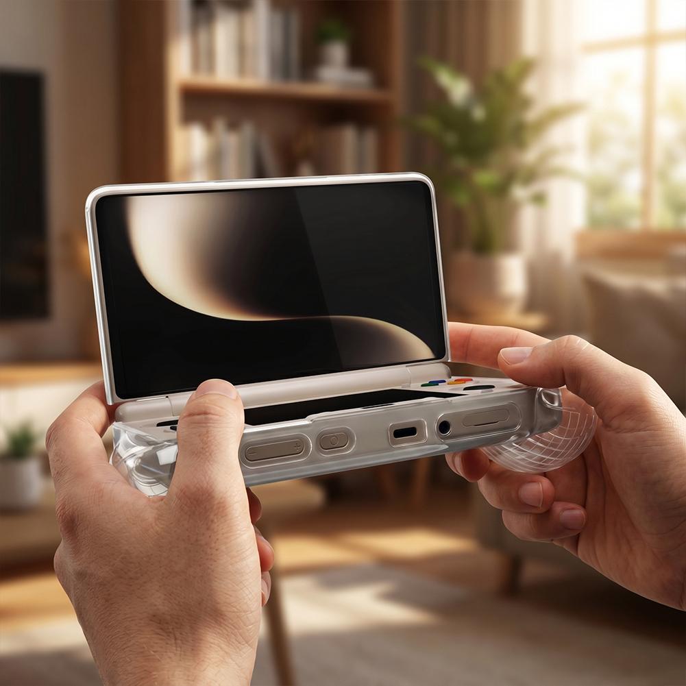 For AYN Thor TPU Protective Case Clear Slim Soft Shell Anti Slip Cover for Flip Handheld Console Gaming Drop Protection Use