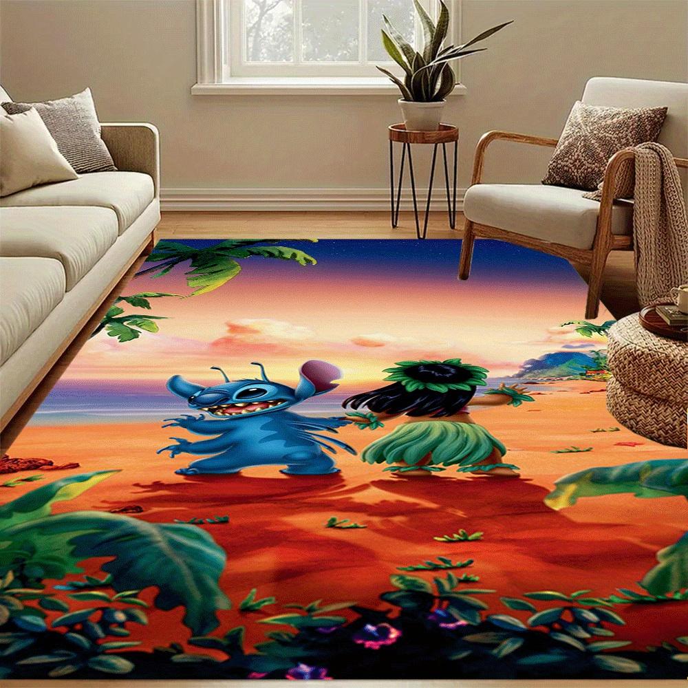 1 pezzo Lilo e Stitch-(23)_01 Tappeto Area Tappeto, Camera da Letto e Sala Giochi Durevole, Resistente alle Macchie e Facile Da Pulire, Soggiorno