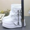 Scarpe alla Moda per Donna Nuovi Stivali al Polpaccio Piattaforma Alta 12CM Stivali Moderni Fibbia Cinturino Scarpe Punk Zip Femminile Stivali da Motociclista in Pelle