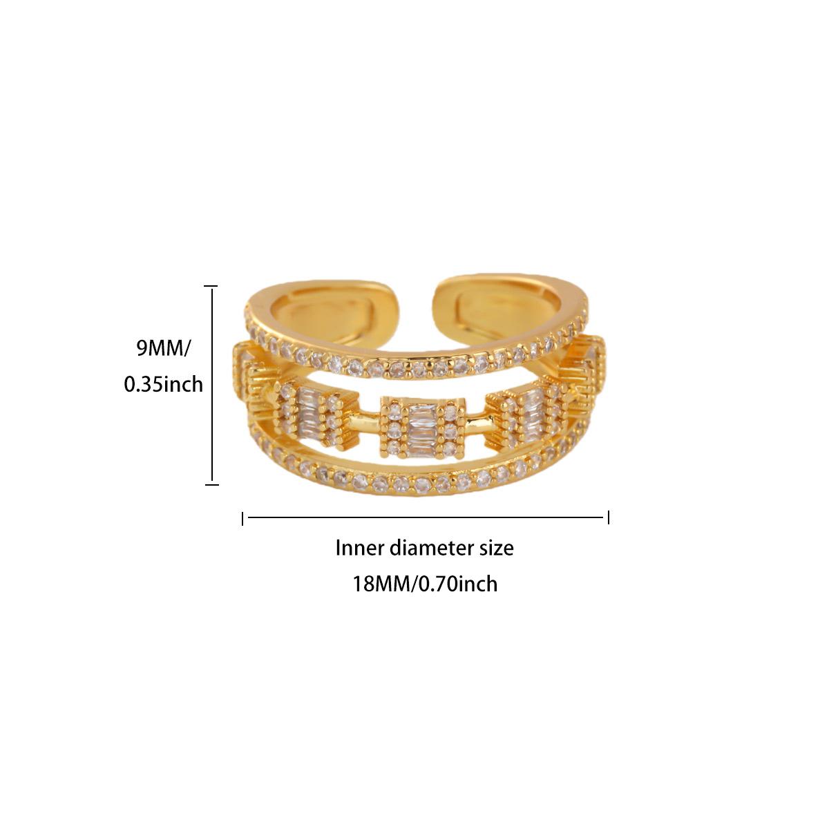 

Luxury Zircon Geometric Ring For Women Stainless Steel Gold Color Vintage Open Finger Ring 2026 Fashion Wedding Couple Zircon