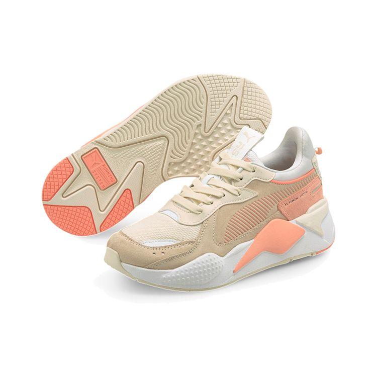 Puma Women's Khaki Pink White RS-X Reinvent Mid Top Casual Shoes 371008-11