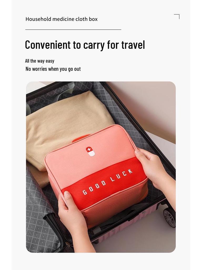 Portable Large-Capacity First Aid and Medicine Bag for Home and Travel
