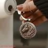 Vintage Horse Head Pattern Dome Glass Alloy Keychain Backpack Pendant Hanging Decoration Car Keyring New Year Gift