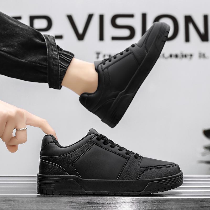 Men Flat Low Top Walking Shoes Fashion Casual Sneakers Tennis Shoe Lace Up Comfort Slip On Student White Slate Shoe Road Running