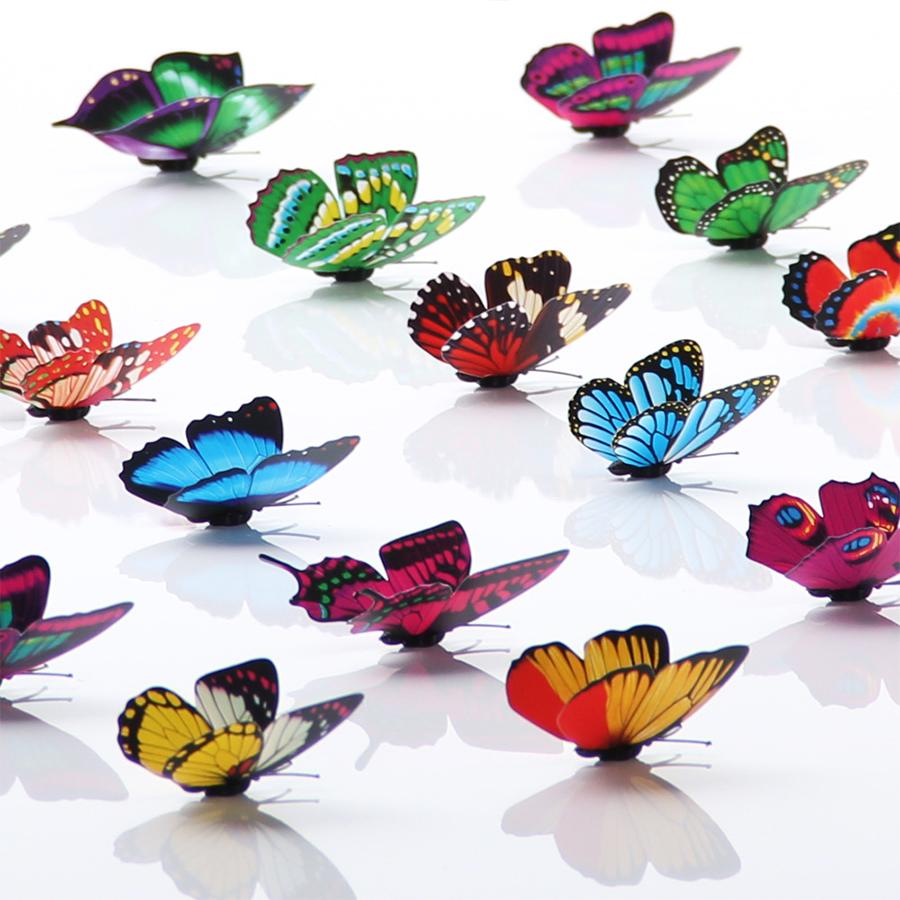 24/48pcs Butterfly Magnetic Refrigerator Sticker Simulation Wall House Living Room Kitchen Decoration DIY Magnet Supplies XJM
