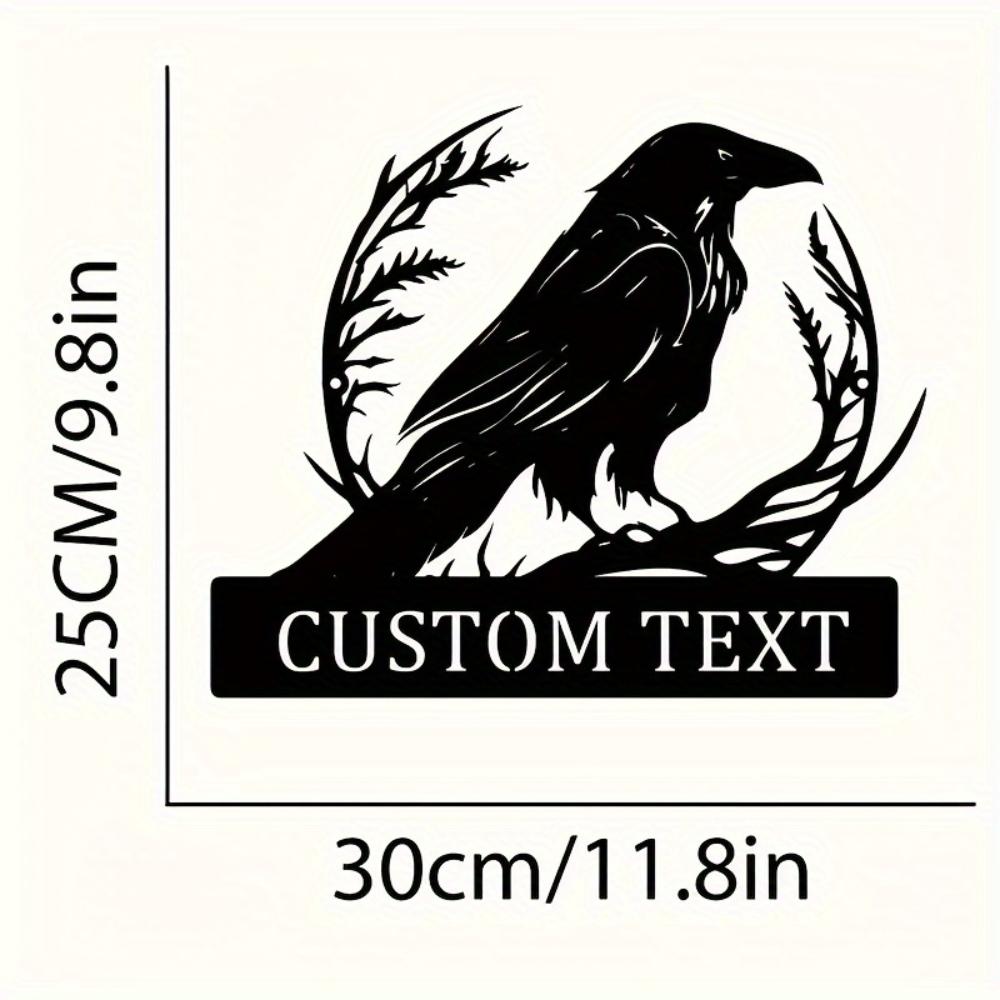 Raven Metal Wall Art Vintage Gothic Bird Decor