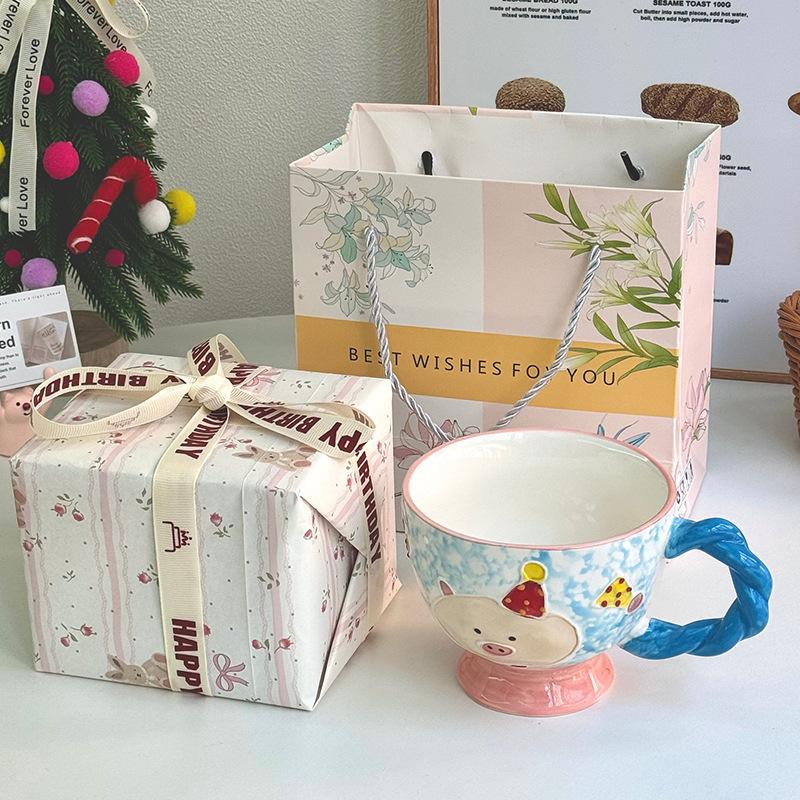 Urodzinowy prezent na ukończenie szkoły kubek ceramiczny ręcznie malowany podszkliwnie dla dziewczyny i chłopaka praktyczny upominek pamiątkowy pudełko prezentowe