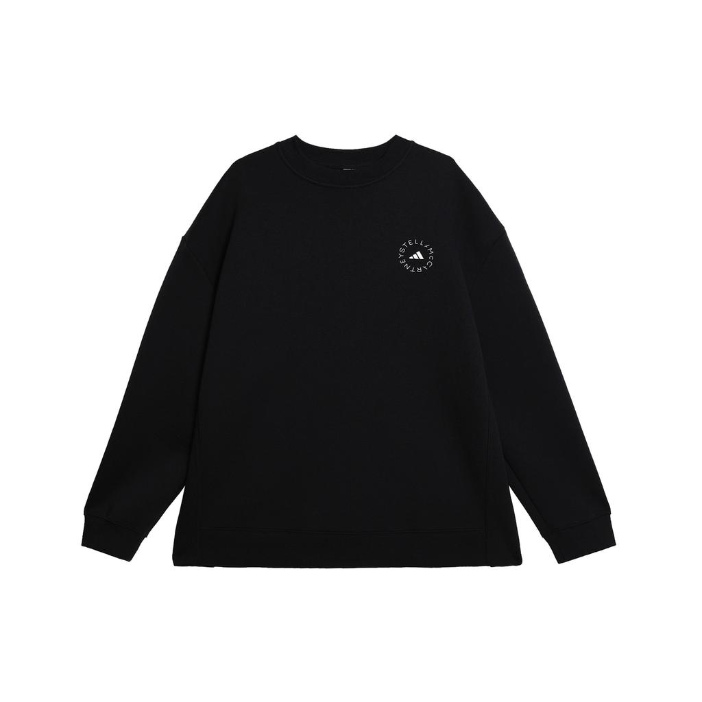 Adidas Solid Color Crew Neck Long Sleeve T-Shirt Women Tops Black HS1715