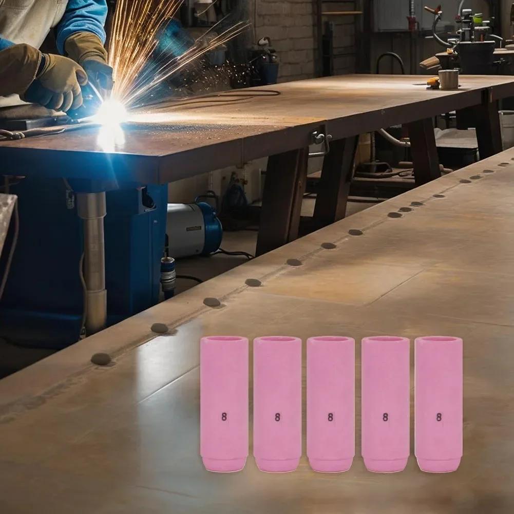 Set of 5 For TIG Alumina Nozzles Shield Cups 10N46 with 12 5mm Orifice for WP 17 18 26 and Compatible For TIG Welding Equipment