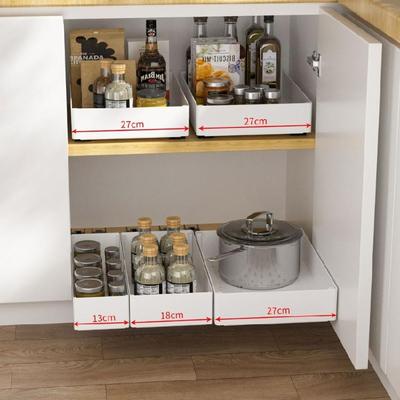 Stable Cabinet Drawer Organizers Space Saving Kitchen Cabinet Slide Out Drawer Effective Bowls and Plates Stand