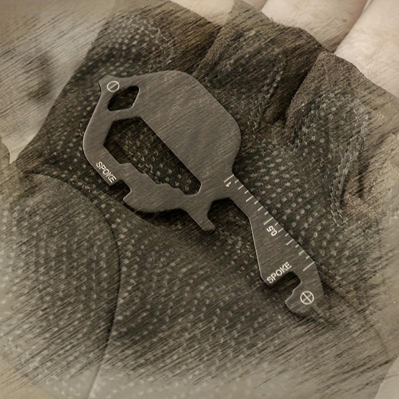 Stainless Steel Key Shaped Multitool Keychain Mini Multifunctional Screwdriver Bottle Opener Slotted Keychain Pocket Repair Tool