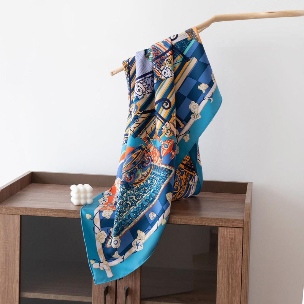 100% mulberry silk silk scarf women's  spring and summer double-sided printed silk scarf shawl