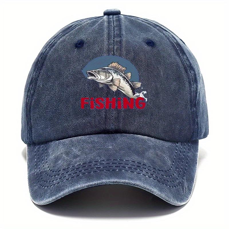 UnisexS Vintage Baseball Cap with Adjustable Fit Trendy FishingThemed Print Perfect for Casual Wear And Outdoor Activities Ava
