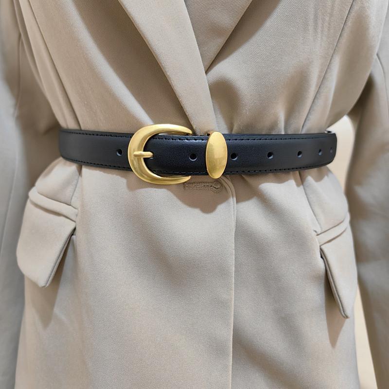 Womens Genuine Leather Belt With Alloy Buckle For Casual And Office Wear