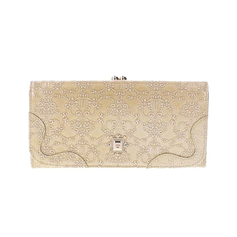 

[Anna Sui] wallet Roomy Clasp flap long wallet ladies Gold (new)