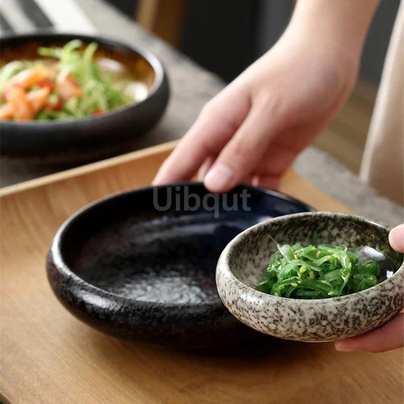 Seaweed cup Side dish Ceramic round cup Japanese and Korean tableware Dessert round dish Multicolor bowl ramen bowl Bowl set