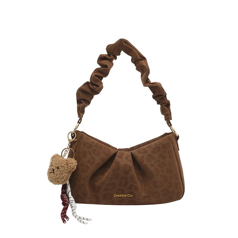 

Модная портативная сумка-облако женская новая плиссированная сумка через плечо универсальная иностранного стиля сумка под мышку сумка для commuters женщин No pendant model коричневый