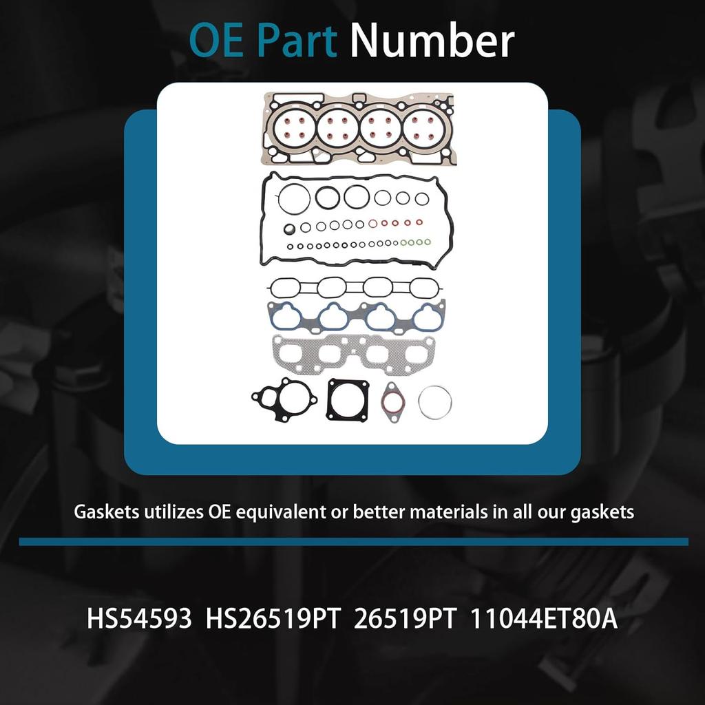 AUCERAMIC Cylinder Head Gasket Set Fit for 2007-2012 Nissan Sentra Altima 2014-2015 Nissan Rogue Select 2008-2013 Rogue MLS Valve Cover Gasket 2.5L