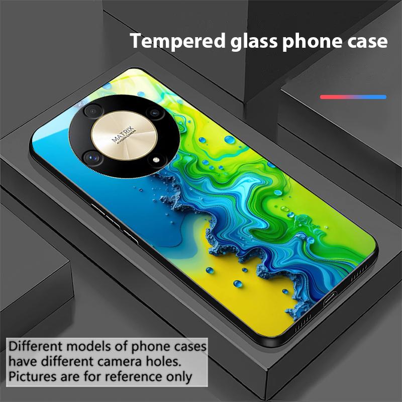 Color Ink Dot White For Honor Magic 6 50 70 90 Lite X7b 200 Pro Nova 10 Nova 5T X6 P30 Pura 70 Ultra Tempered Glass Phone Case