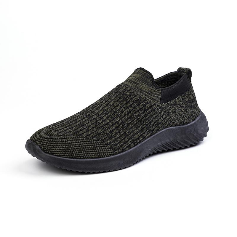 Flyknit Men's Shoes Student Sports Shoes Breathable Soft Bottom Slip-on New Trendy Men's Casual Shoes