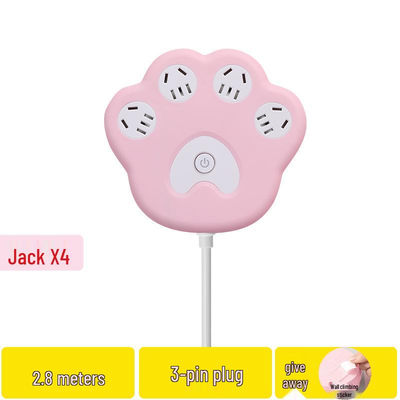 Creative Cat Paw Desktop Power Strip with USB - Multi-Outlet for Home or Office