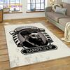 Fashion Barber Shop Logo Skull Vintage Rug Carpet for Living Room Bedroom Decor,Floor Mat Non-slip Decoration for Sofa Doormat
