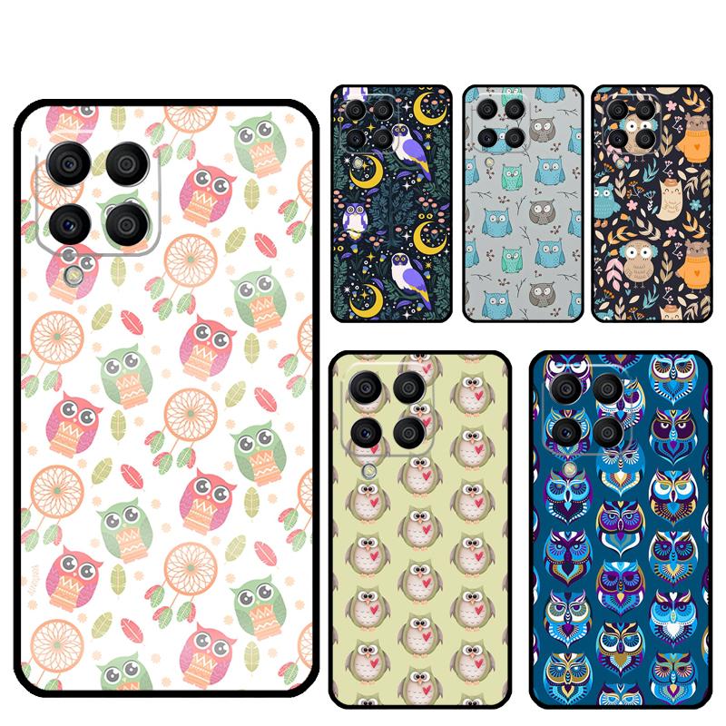 Owl Pattern For Samsung Galaxy M20 M06 M16 M12 M13 M14 M15 M35 M55 M34 M54 M33 M53 M21 M31 M32 M52 Case