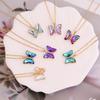 Stylish Alloy Butterfly Necklace with Sparkling Zirconia Embellishment Perfect for Girls and Mature Ladies