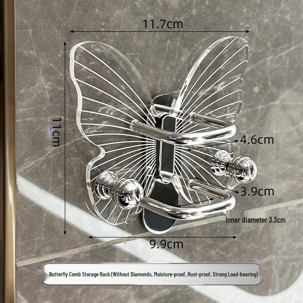 Wall-Mounted Acrylic Hair Accessory Organizer & Comb Rack