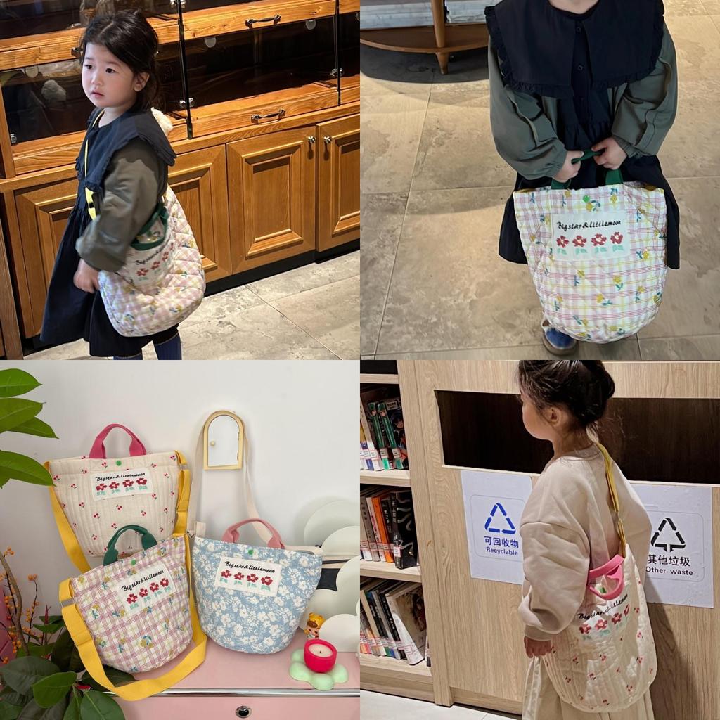 Trendy Korean Style Large Capacity Children's Bag With Floral Print For Boys And Girls