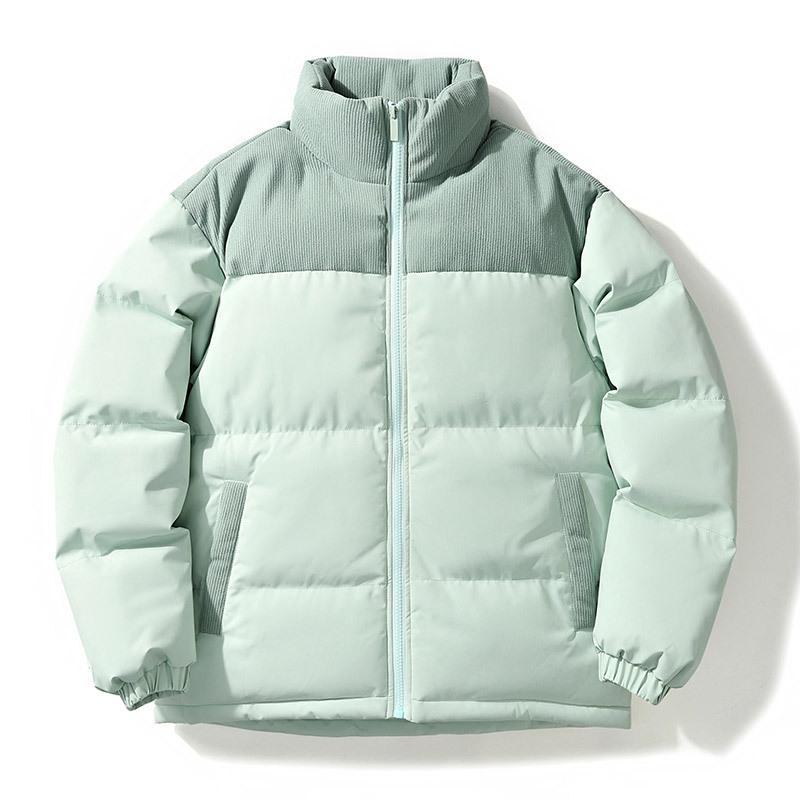 Herbst und Winter Verdickte Herren Stehkragen Baumwollgepolsterte Kleidung Paare Neue Lockere Freizeitjacke Jungen und Mädchen Baumwollgepolsterte Jacke Tasche Kleidung